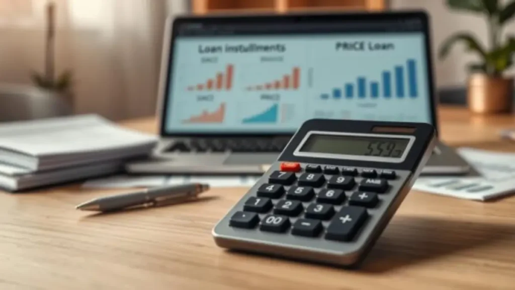 A-modern-calculator-prominently-displayed-in-the-foreground-surrounded-by-financial